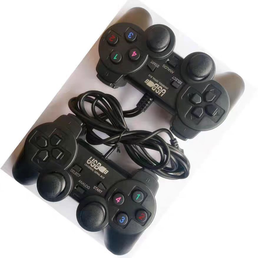 Computer gamepad USB dual-player wired PC computer vibration entry-level vibration