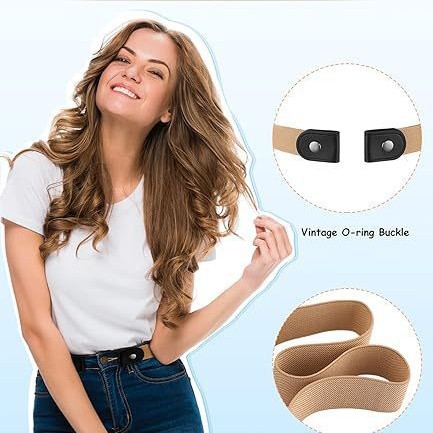Invisible seamless lazy belt elastic elastic waistband jeans summer elastic elastic waist tightening belt