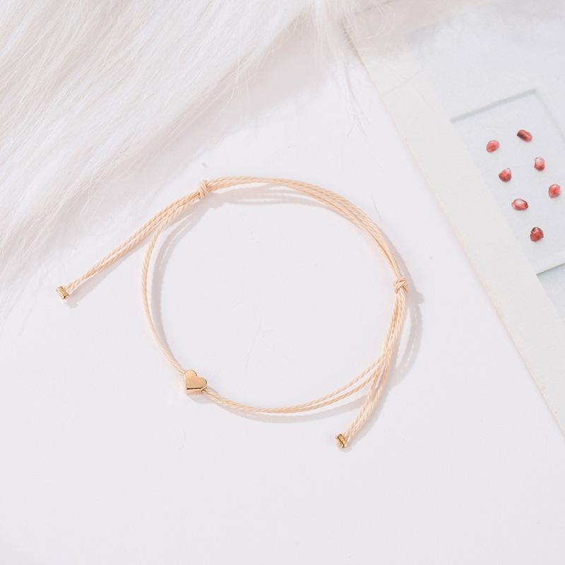 Accessories sweet simple hemp rope rope heart-shaped hand accessory small fresh love heart bracelet