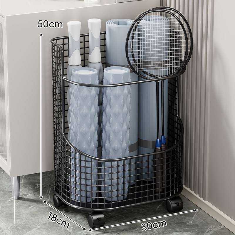 Cleaning Tool Storage Basket, Bathroom Storage Rack, Large Capacity Floor-standing Mop Broom Tool Storage