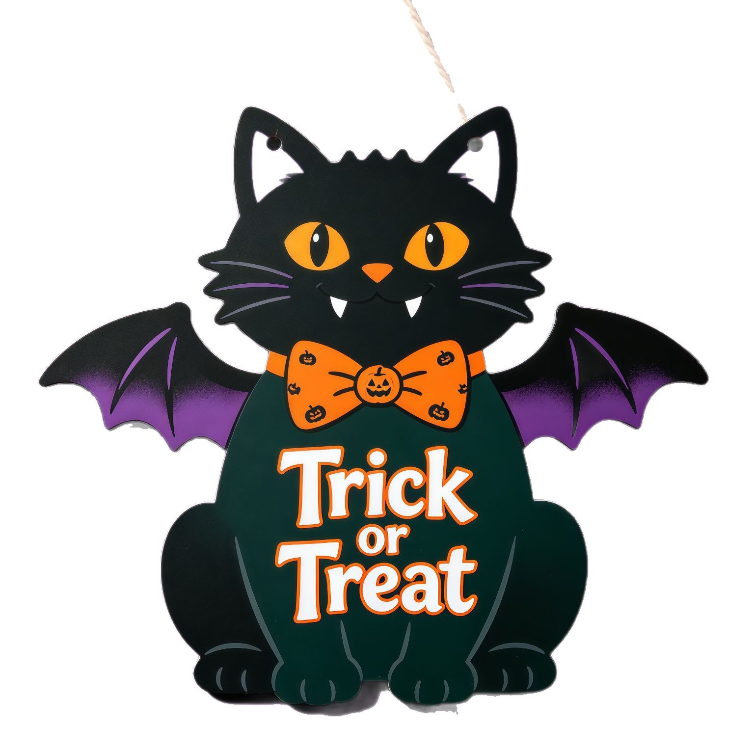 Halloween Cat Wooden Hanging Sign American Style Pumpkin Black Cat Decoration Holiday Atmosphere Craft