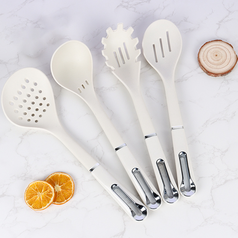 Silicone kitchen utensil set storage rack silicone spatula soup spoon slotted spoon claw scoop slotted spatula spoon set high temperature resistant cooking