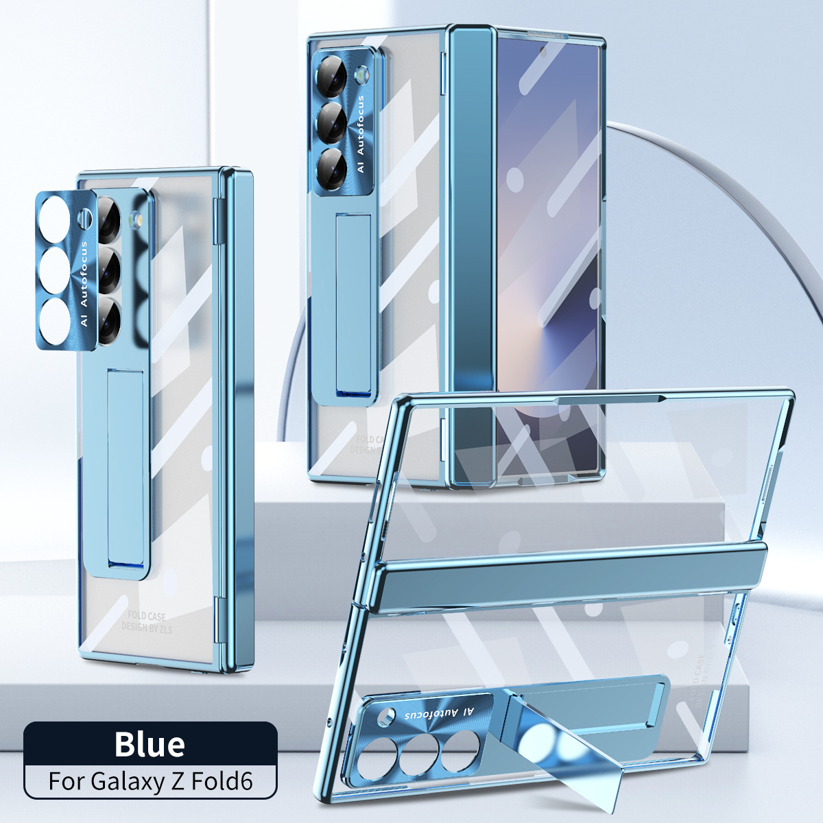 For Samsung Z Fold7/6 Phone Case Dual Hinge Pen Slot with Pen Electroplated Transparent Case Film Full Coverage Protective Case