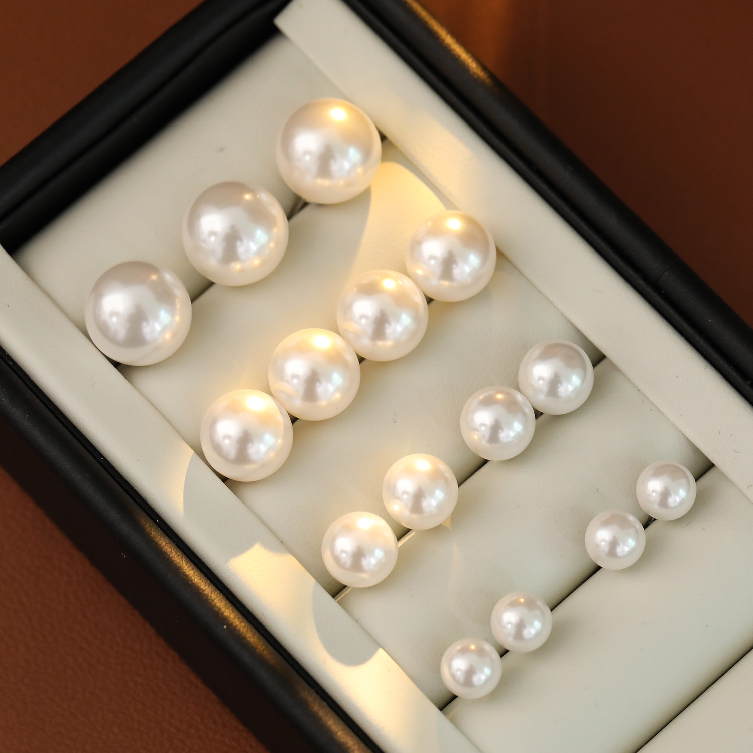 Fever Ear Studs Sense CZ Pearl Large Strong Light Round Earrings Women