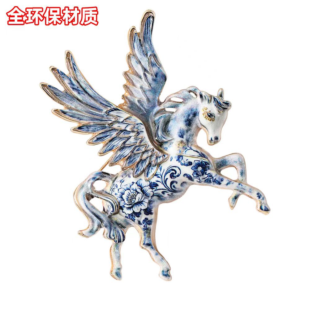 Mythical Pegasus Brooch Horse Year Corsage Imitation Enamel Animal Sky Horse Men's Pin
