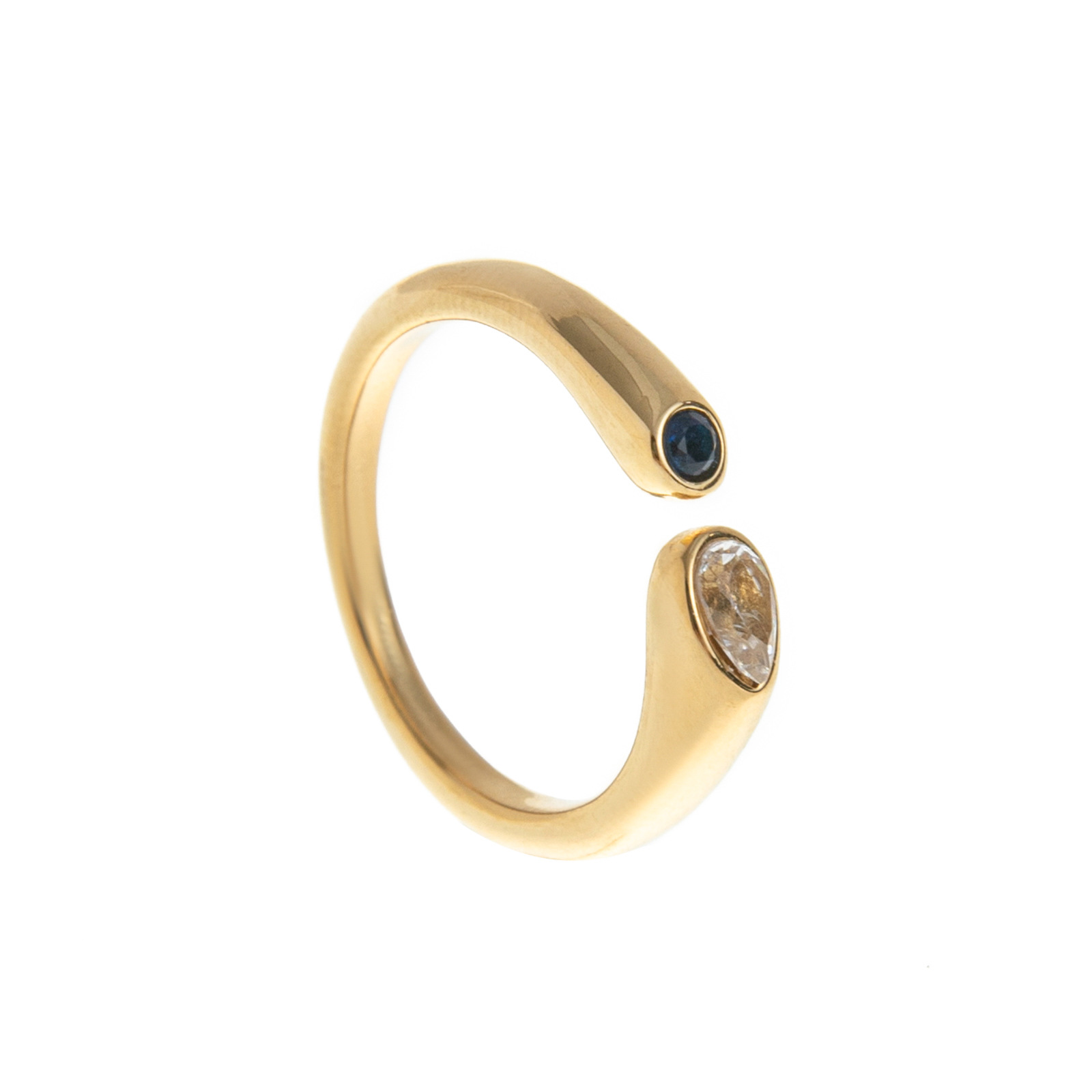 Stainless steel December birthstone ring 12-month birthstone ring vacuum electroplated 18k real gold