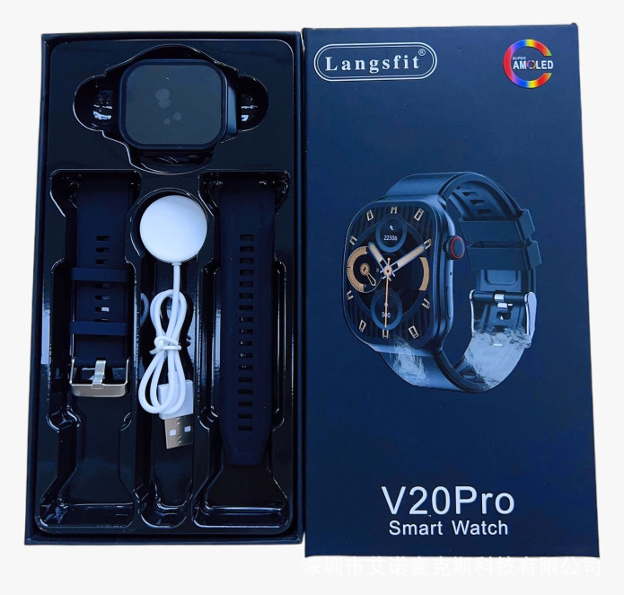 V20 Promax Smart Watch Curved Bluetooth Call Sports Watch Music Play Information Reminder V20PM
