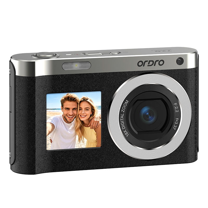 Ordro D16 4K HD Front and Rear Dual Screen Selfie Camera Built-in Fill Light 18x Digital Zoom