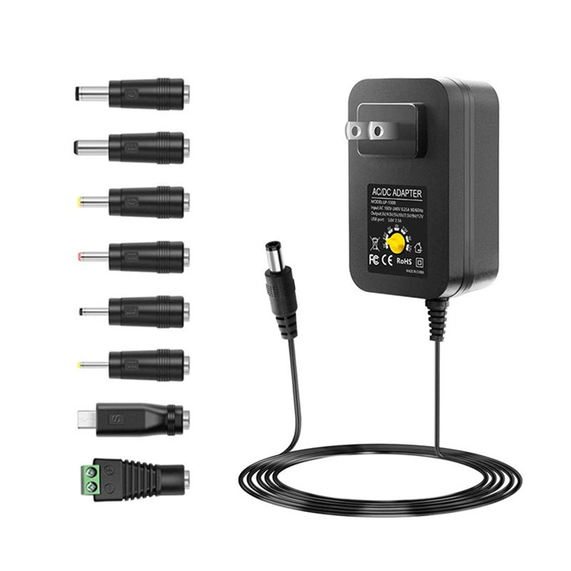 Power adapter 30W multi-function US standard charger 5V9V12V adjustable adapter high efficiency