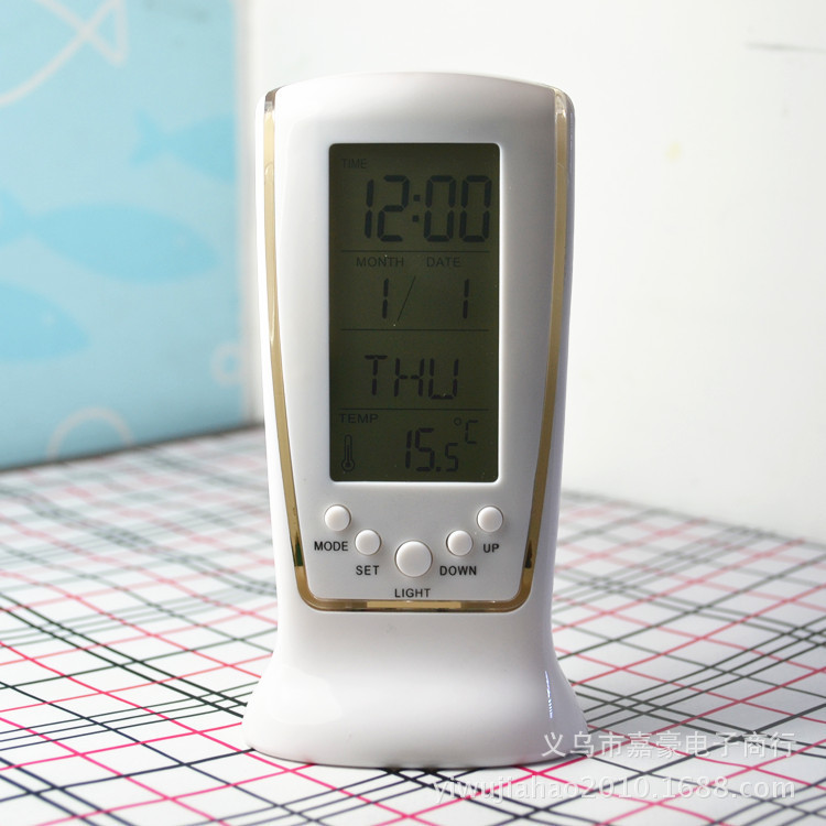 510 Mini Small Alarm Clock LED Night Light Music Alarm Silent Lazy Electronic Clock with Temperature Alarm Clock
