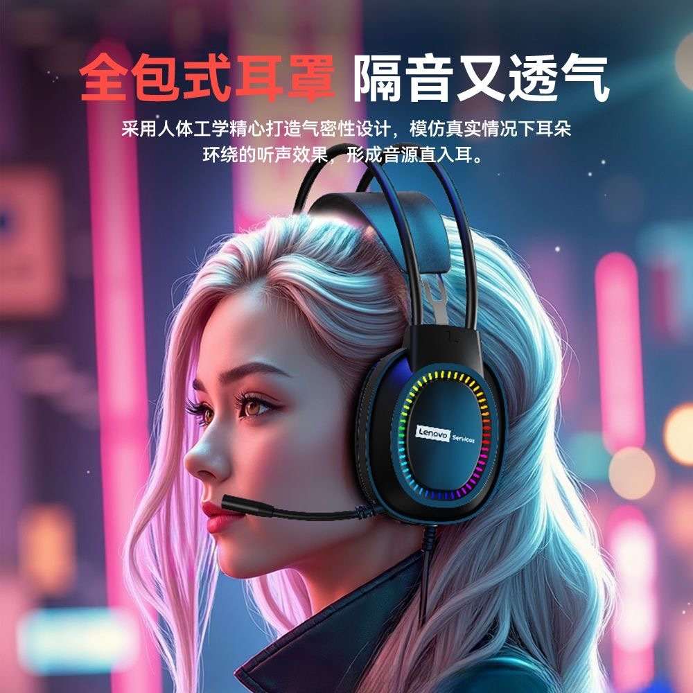 Lenovo/ThinkPad E03 Computer Headset USB Wired Headband Desktop Notebook E-sports Home 7.1 Earmuffs