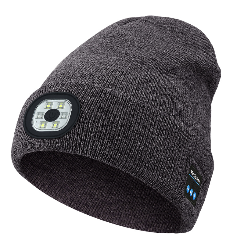 Chuanglineng rechargeable washable Bluetooth hat new LED light-up Bluetooth 5.4 music knitted hat private mold