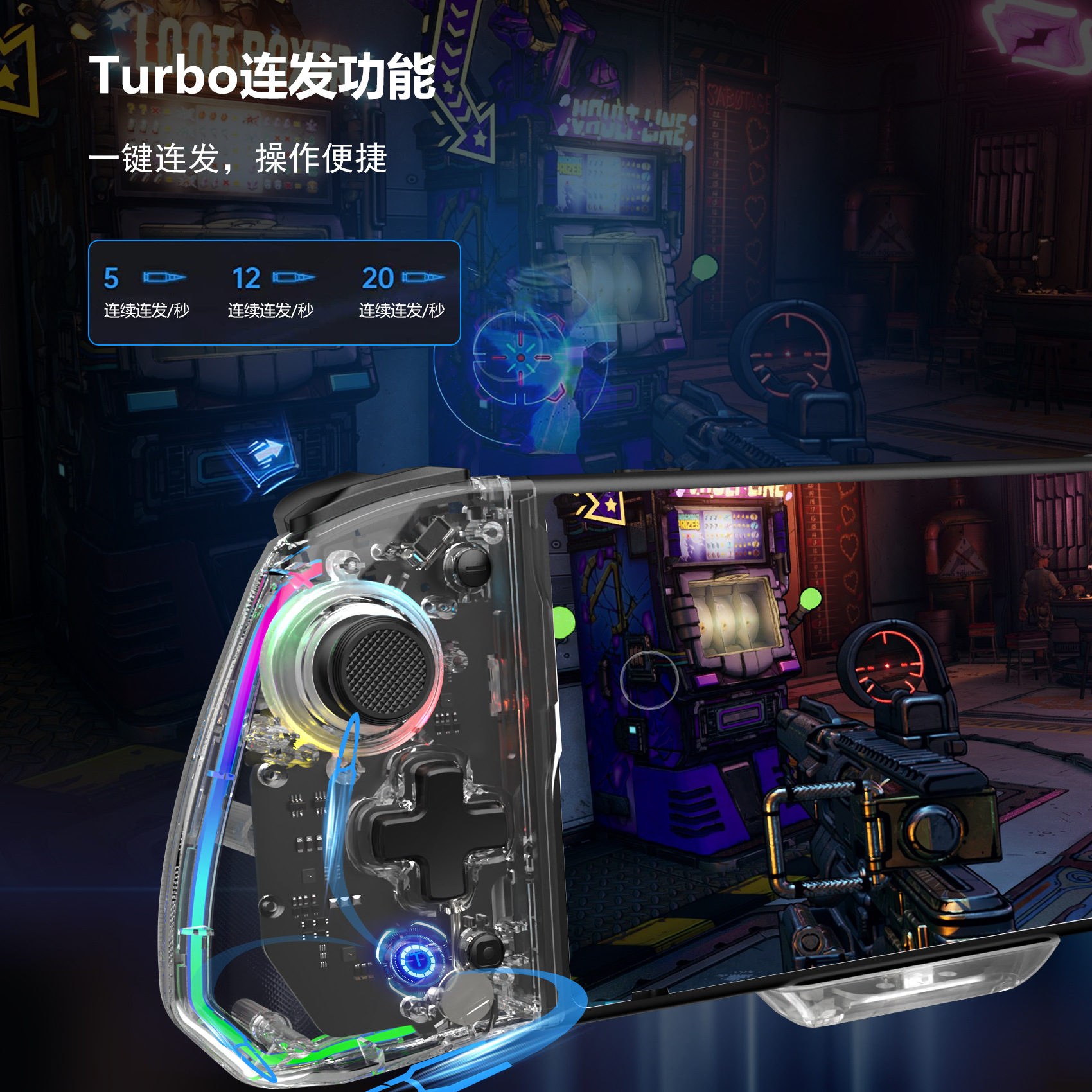 LinYuvo Lianyou switch plug-in game handle RGB light back button joystick left and right e-sports level back button
