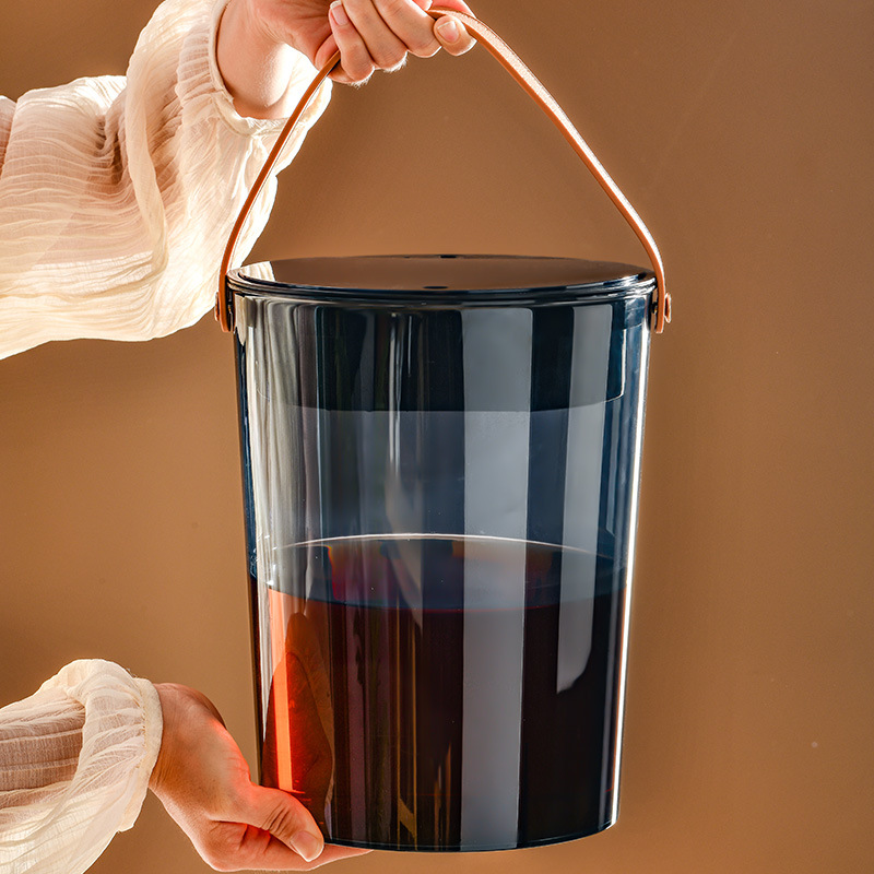 Strictly Selected Transparent Tea Residue Bucket Home Tea Water Bucket Office Portable with Lid Tea Leaf Waste Filter Wastewater Bucket Tea
