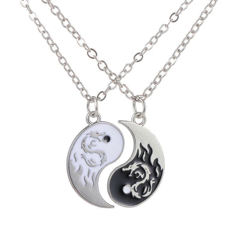 Best friend matching necklace Best friend mother daughter Tai Chi pattern