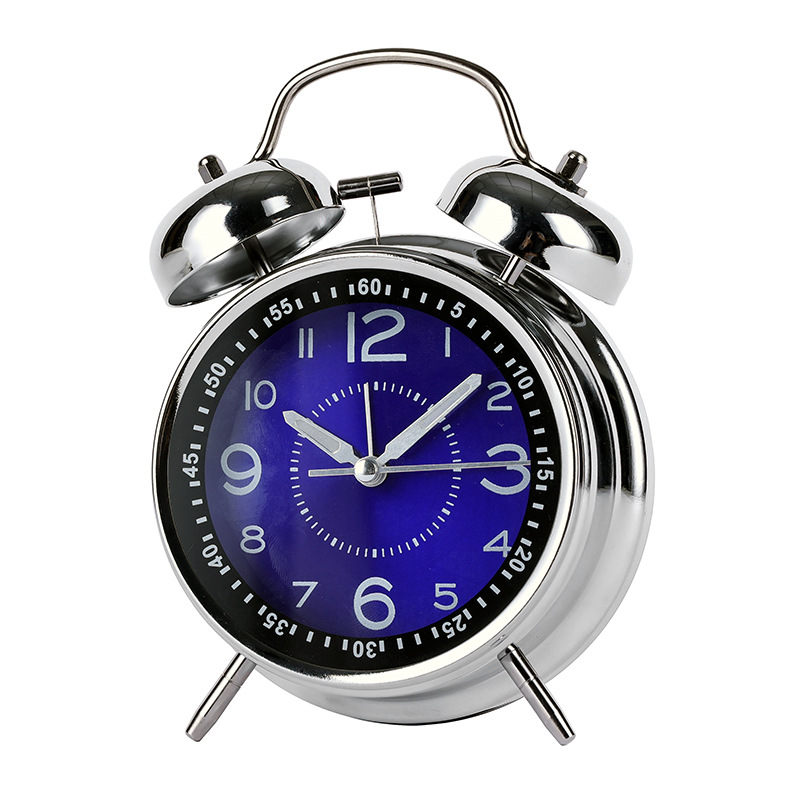 Metal bell alarm clock, bedroom, luminous, Aishida sweep-second alarm clock, student clock