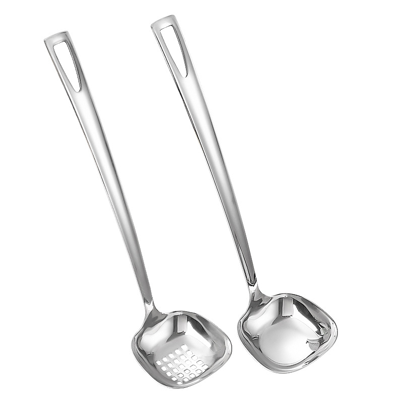316/304 stainless steel hot pot slotted spoon hot pot spoon bright long handle soup spoon household anti-scald large size soup spoon