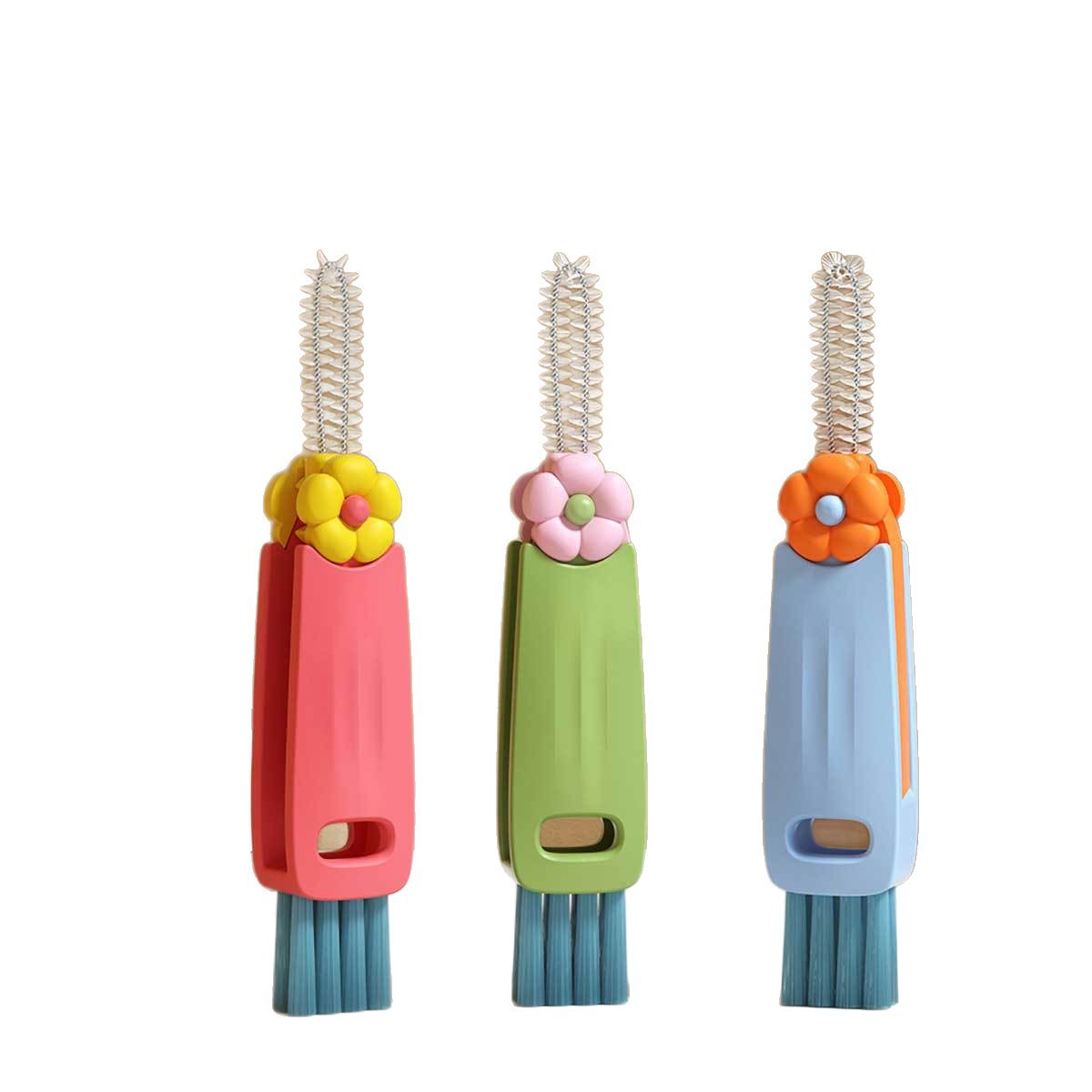 Petal Three-in-One Cup Lid Brush Household Multifunctional Gap Cleaning Brush Milk Bottle Thermos Cup Mouth Cup Brush