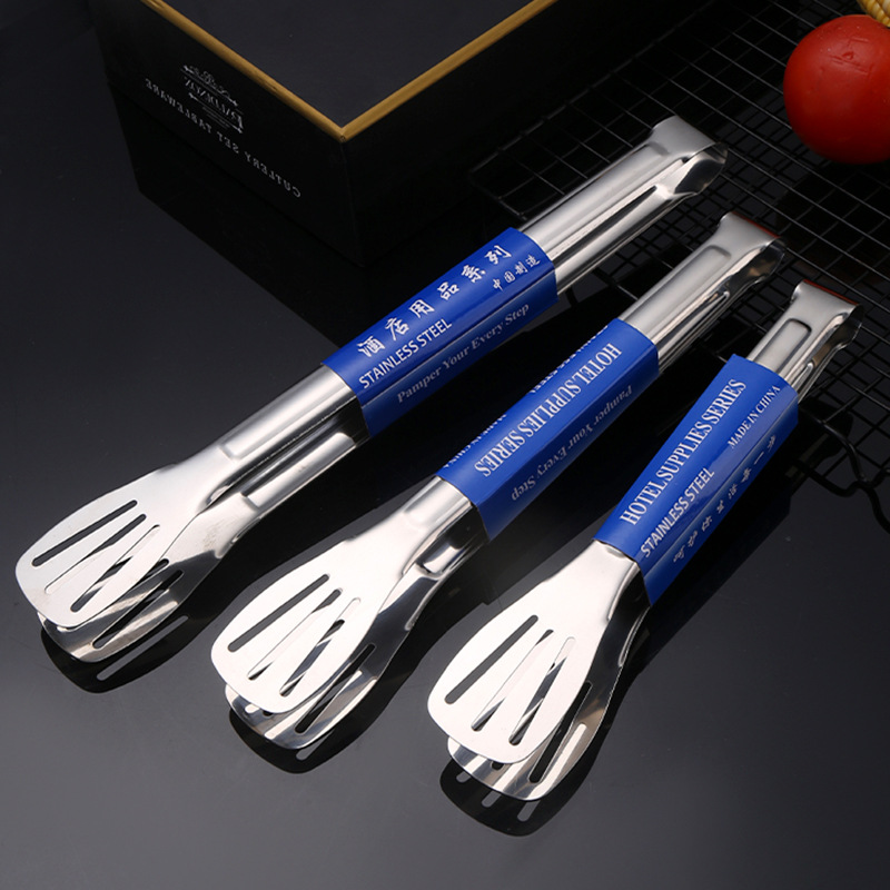 304 stainless steel food clip thickened barbecue clip fried steak bread barbecue clip outdoor self-service food clip