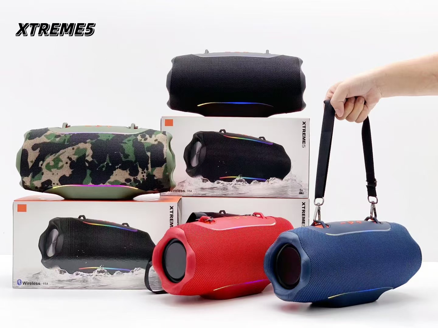 5th Generation War Drum XTREME5 Bluetooth Speaker Wireless Portable 20W Heavy Bass Handle Outdoor TWS Speaker