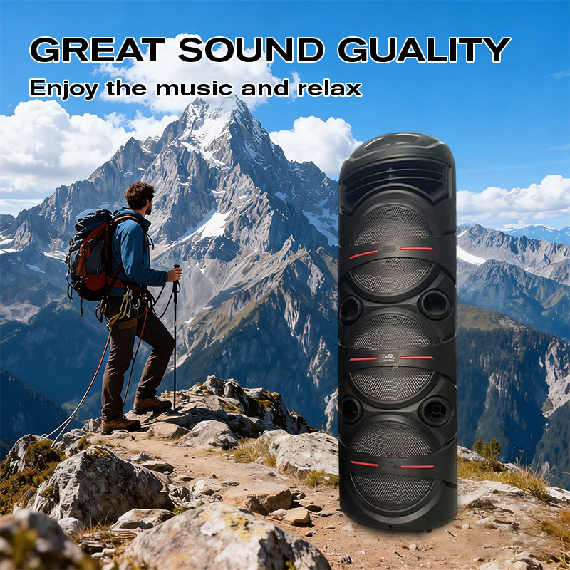Dedicated Full English 8-inch Heavy Bass Speaker Outdoor Square Dance K Song Wireless Microphone Bluetooth Speaker