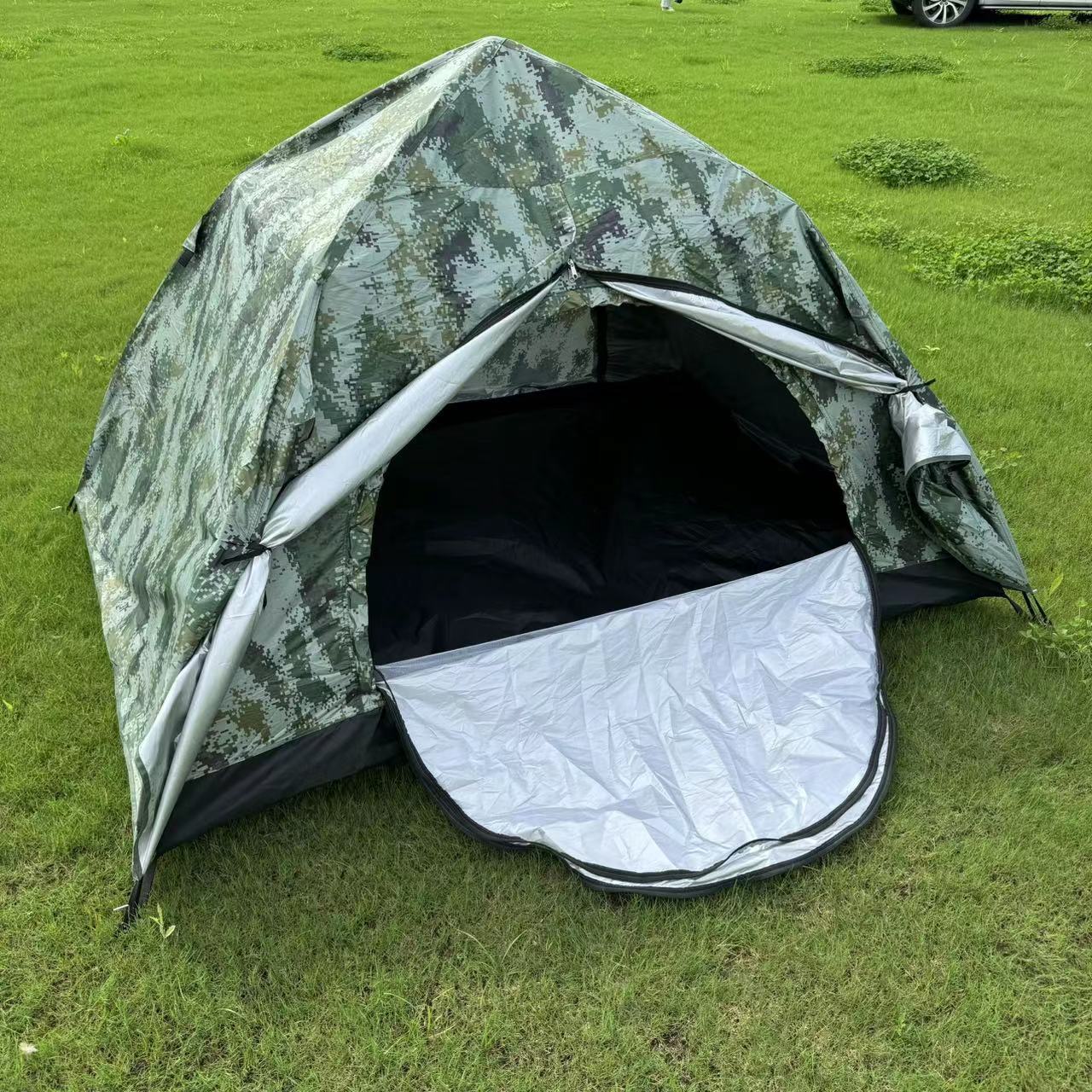 Outdoor tent, automatic portable camping beach tent, double-layer folding quick-open no-setup tent