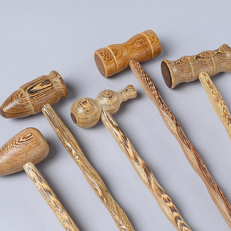 Chicken wing wood massage hammer, solid wood meridian hammer, old man's joy, tapping back massage hammer, meridian acupoint massage health stick