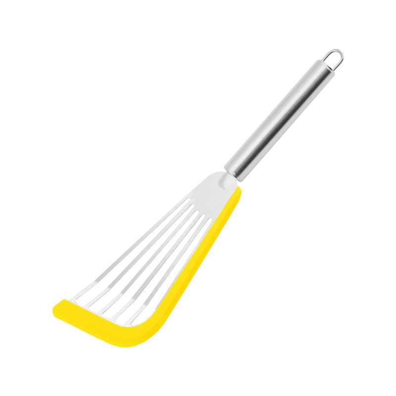 Silicone Cooking Fish Slotted Spatula Household Kitchen Stir-fry Spatula Stainless Steel Steak Spatula Non-stick Pan Kitchenware