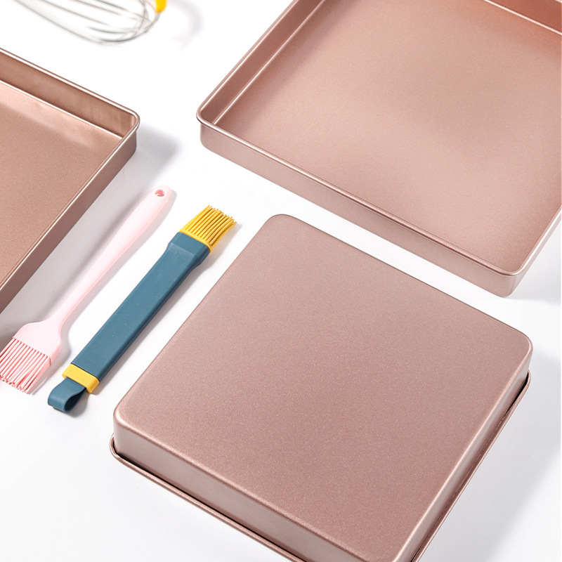 Thickened square home baking pan cake roll nougat biscuit baking mold oven use non-stick 28*28CM