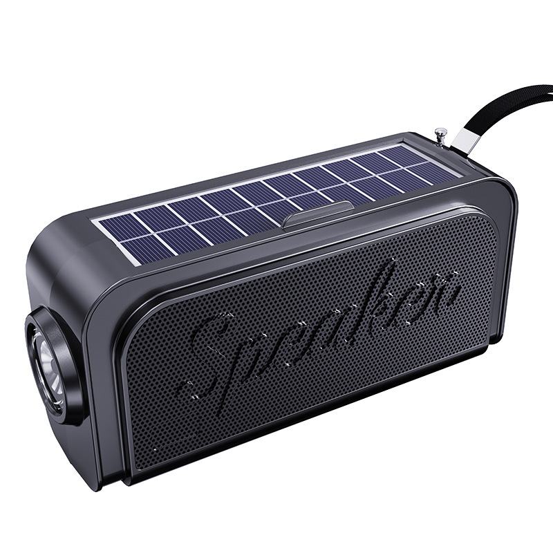 Small Speaker Bluetooth Card Outdoor Solar Flashlight Bluetooth Gift Small Audio Portable