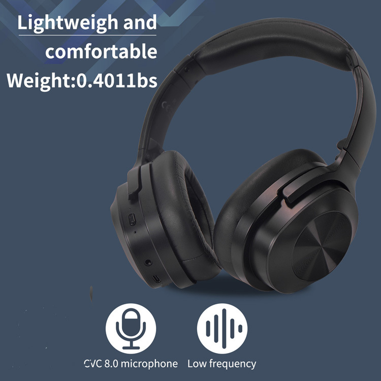 Foldable long battery life active noise-cancelling earphones over-ear earphones