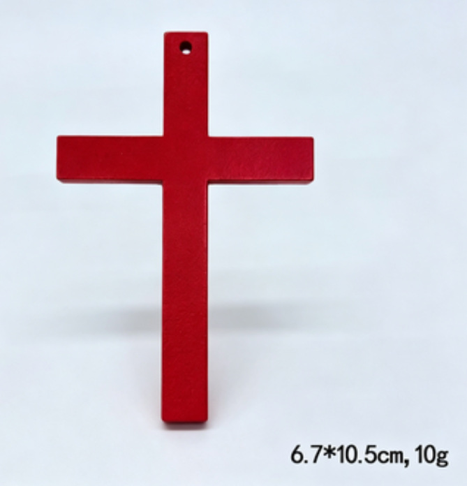 Halloween Accessory Wooden Cross Necklace for Men and Women Long Sweater Chain