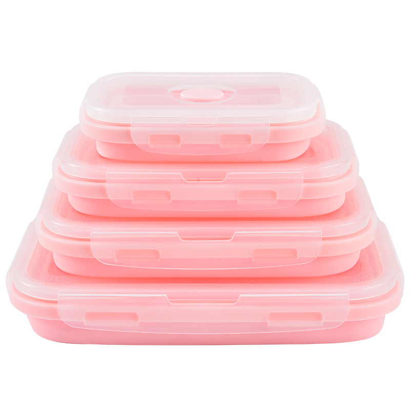 Silicone Lunch Box Household Fresh-keeping Box Children's Lunch Box Outdoor Portable Travel Bento Box Student Plate