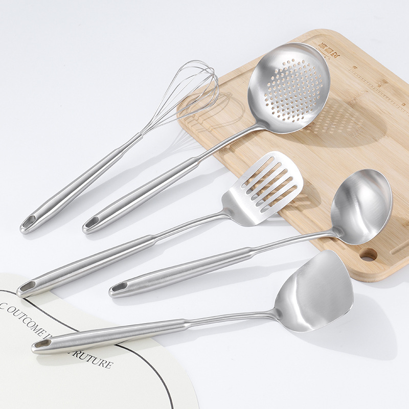 Stainless steel spatula, cookware, kitchen tools, household hanging hole soup spoon, slotted spoon, frying spatula, stir-fry spatula set