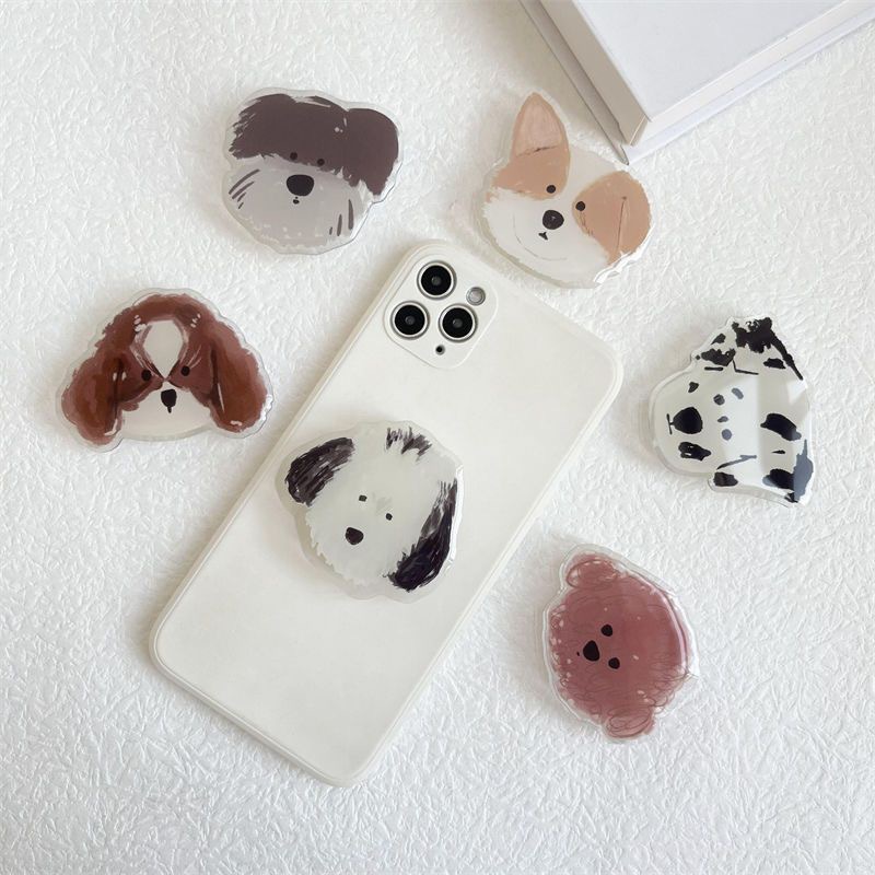 Cartoon Dog Lazy Telescopic Resin Phone Airbag Stand Acrylic Cute Pet