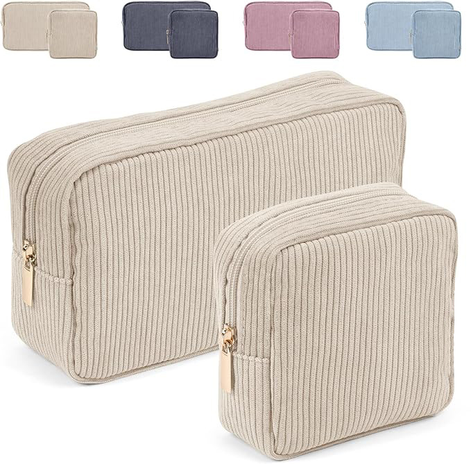 Corduroy Cosmetic Bag Two-Piece Set Large Capacity 2024 Handheld Toiletry Bag Corduroy Multifunctional Small Square Bag for Women