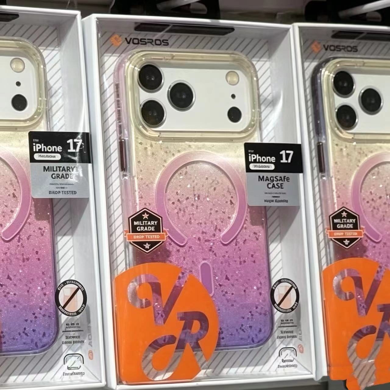 For iPhone 17 Pro Max Gradient Glitter Phone Case Apple 17 Bumper Frame Border Magnetic Epoxy Case Factory