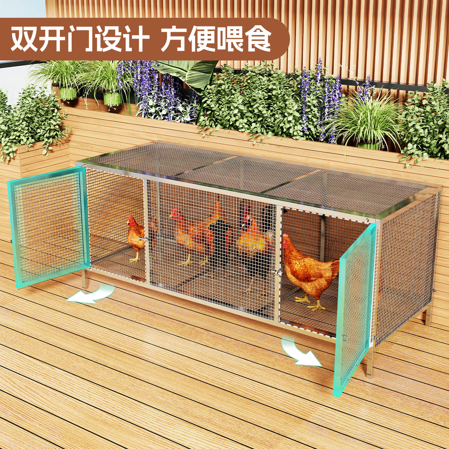Extra Large Chicken Coop for Outdoor Poultry Farming, Anti-weasel, Rural Chicken Coop, Multi-functional Goose Duck Rabbit Cage