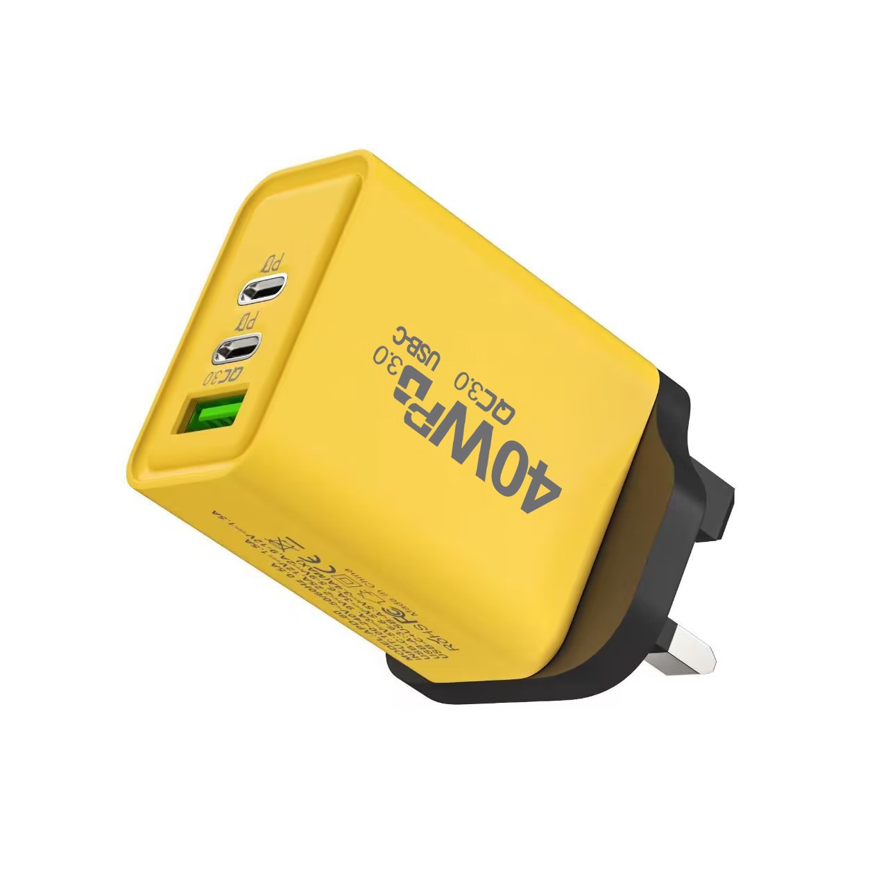 65W Multi-Port Charger 2A2C GaN 40W Fast Charging for Apple Huawei Phone Travel Charger