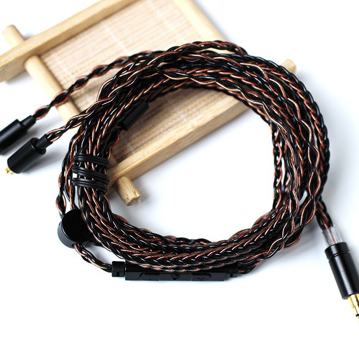8-core MMCX Plug-in Headphone Cable with Mic Adjustable Volume DIY Headphone Upgrade Cable 3.5mm/Type-C