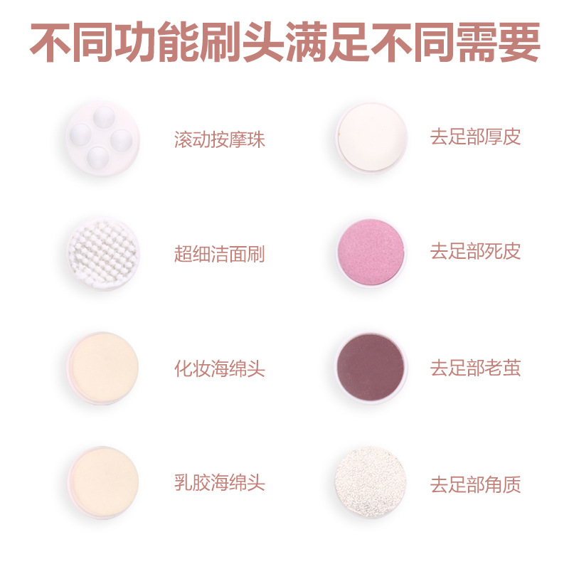 Soft Bristle Gentle Clean Non-Rechargeable Electric Facial Brush Set Blackhead Removal Massage Battery Wireless Cleansing Device