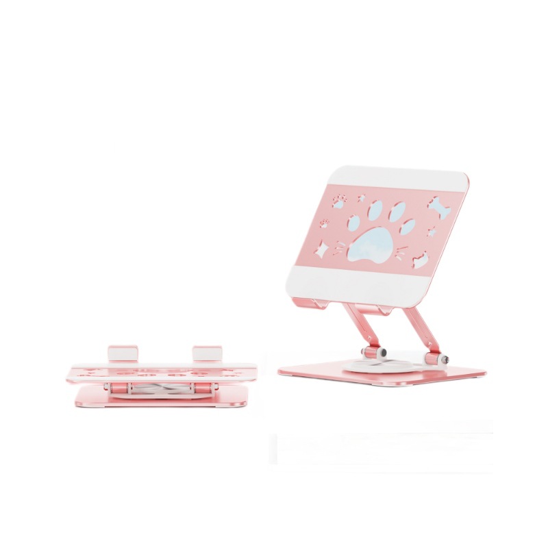 Colorful cat paw phone stand metal desktop phone stand portable rotatable folding live streaming gift