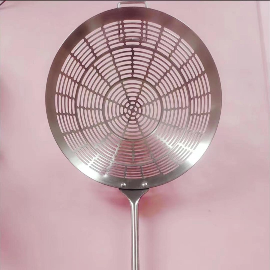 304 stainless steel hot pot slotted spoon, punched hole wire strainer, large colander, filter screen, strainer, noodle scoop, frying, thickened, large
