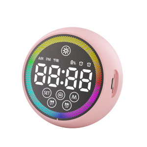 Student clock Bluetooth speaker long battery life voice broadcast portable small touch screen LCD timing alarm clock speaker wireless