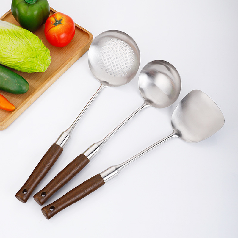 Spoon, stainless steel spatula, 304 soup spoon, high temperature resistant kitchenware set, spatula, kitchen utensils, hotel supplies