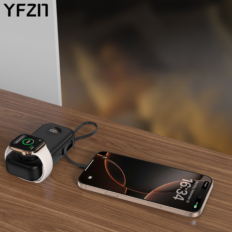 With digital display 3C certified 10000mAh power bank compatible with Apple Samsung Huawei watch 5W charging bank