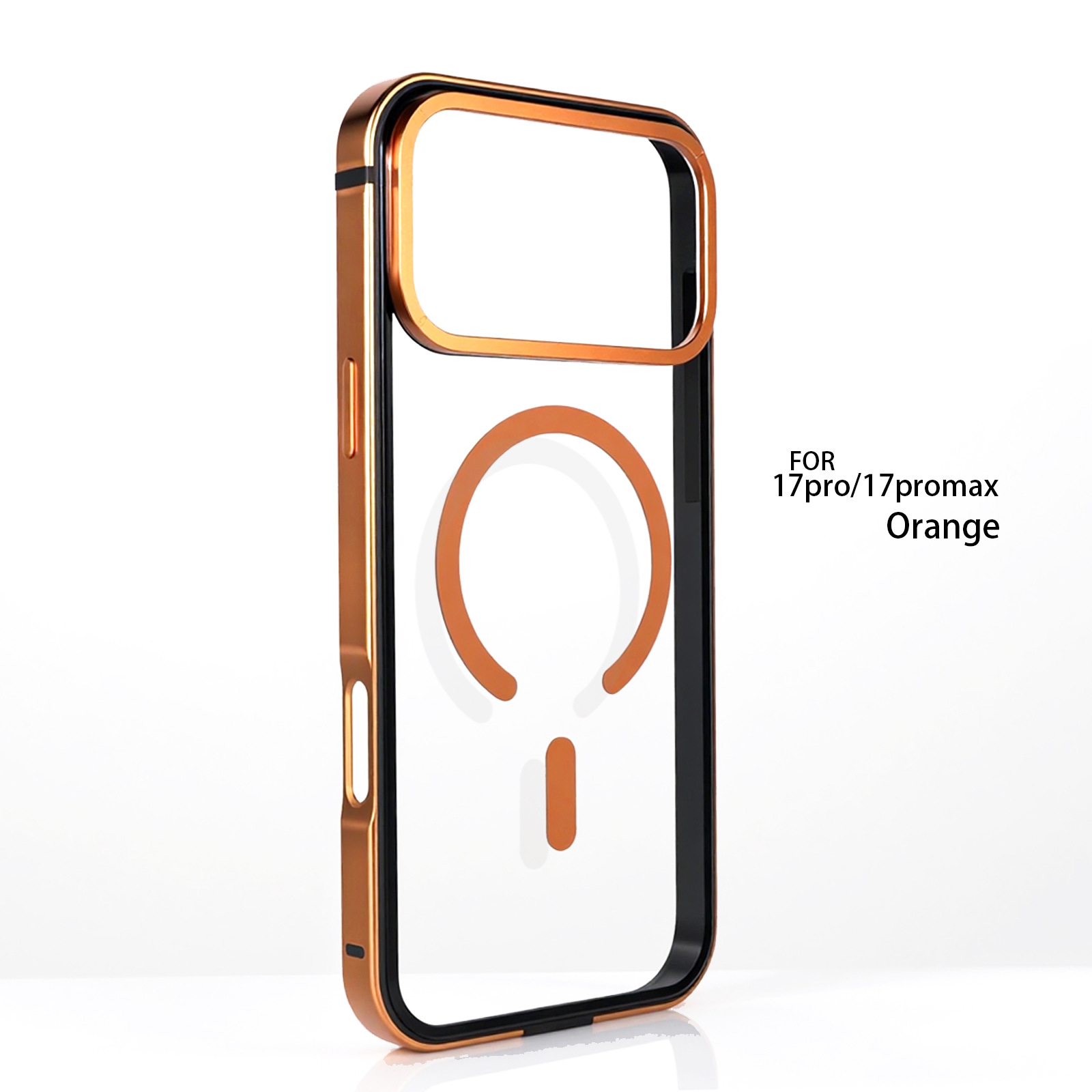 Magnetic Phone Case for iPhone 17 Pro Max Transparent Case with Metal Frame Anti-drop
