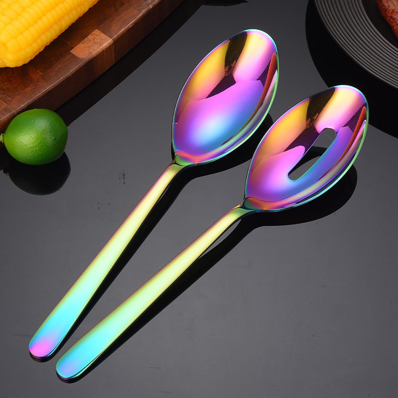 Serving Spoon 304 Stainless Steel Tableware Thickened Spoon Bright Hotel Serving Spoon Serving Spoon