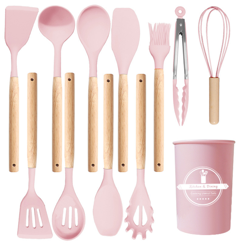 Silicone Kitchenware 12-Piece Set Non-Stick Silicone Spatula Food Grade Silicone Spatula Soup Spoon Set