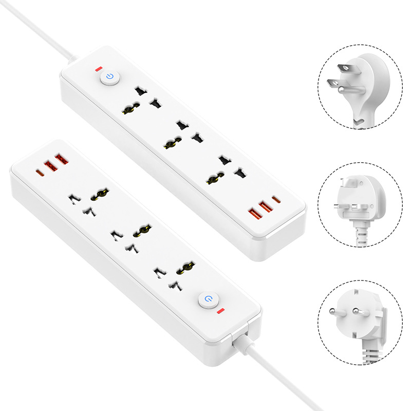 Universal standard multi-country power strip socket, suitable for home office small appliances plug board, 2500W universal power strip